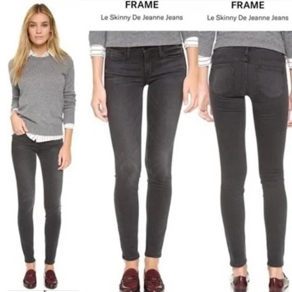 FRAME Denim Le Skinny de Jeanne Jeans in Washed Back 27